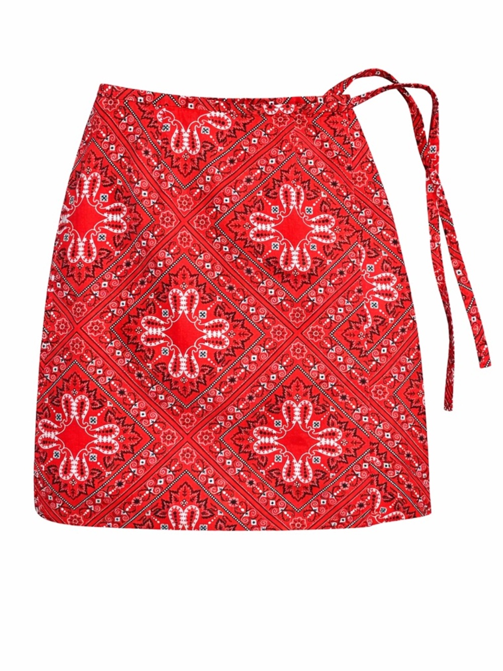 Coldwater Creek Bandana Wrap Skirt Red Women's S Western A Line Boho Western
